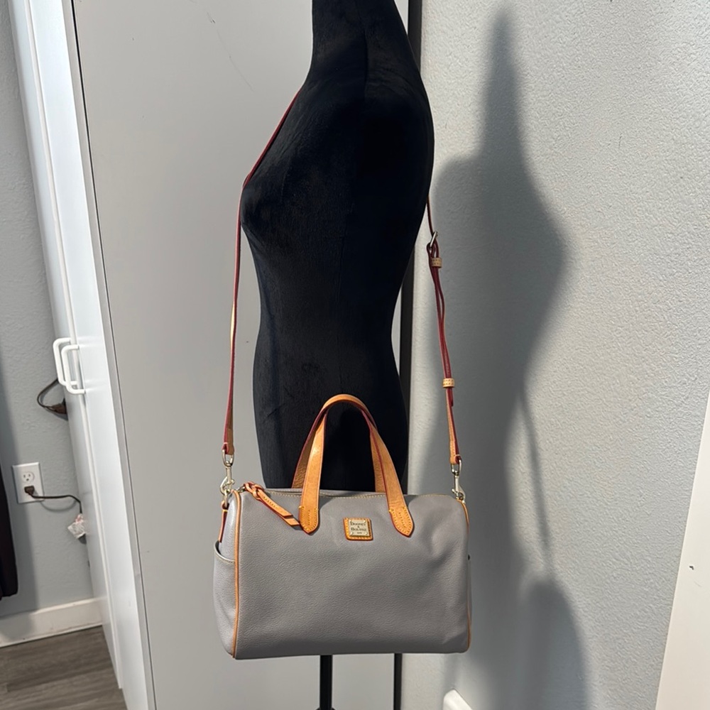 Dooney & Bourke Gray Satchel with Tan  Accents - Picture 7 of 13
